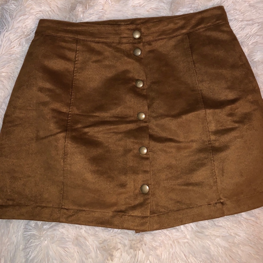 Old Navy brown suede mini skirt